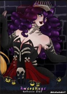 Collaboration vtuber trading card. 1 card of a set of 8. When combined together, all cards create one full art piece.